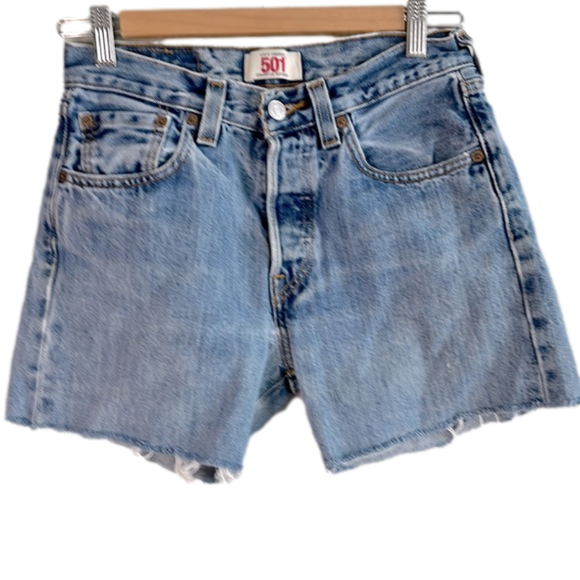 Levi's Pants - Levi 501 Button Fly Cut Off Light Wash Denim Jean Shorts Sz 28